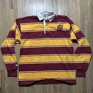 VTG Barbarian Men's SZ XL Missouri Military Academy L/S Rugby Shirt Red Yellow